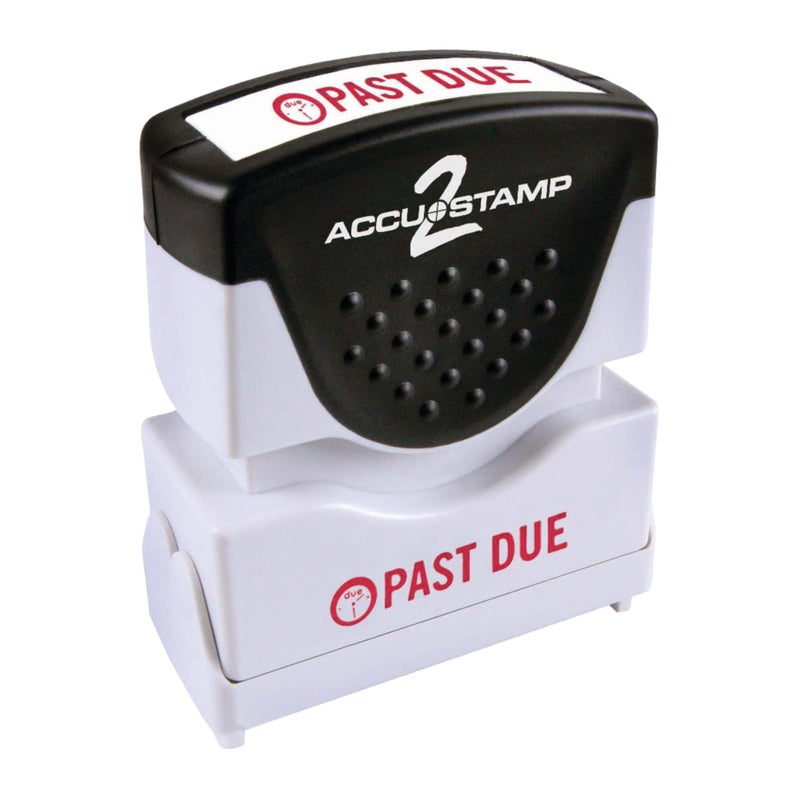AccuStamp2 Past Due Stamp Shutter PreInked OneColor Past Due Stamp 12 x 1 58 Impression Red Ink