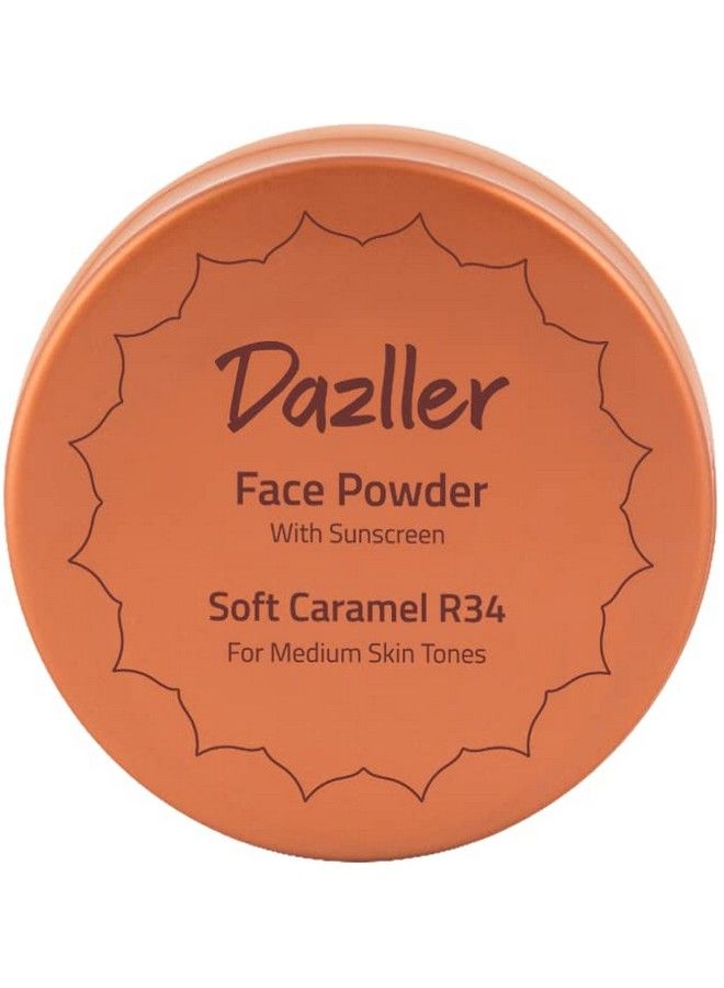 DAZLLER Face Powder 30G Soft Caramel R34 (For Medium Skin Tone)Effortless Blend Featherlight Added Sunscreen Sebum Control Soft Finish Parabenfree Vegan & Crueltyfree - Image 2
