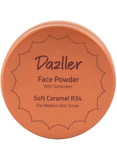 DAZLLER Face Powder 30G Soft Caramel R34 (For Medium Skin Tone)Effortless Blend Featherlight Added Sunscreen Sebum Control Soft Finish Parabenfree Vegan & Crueltyfree  - Image 1