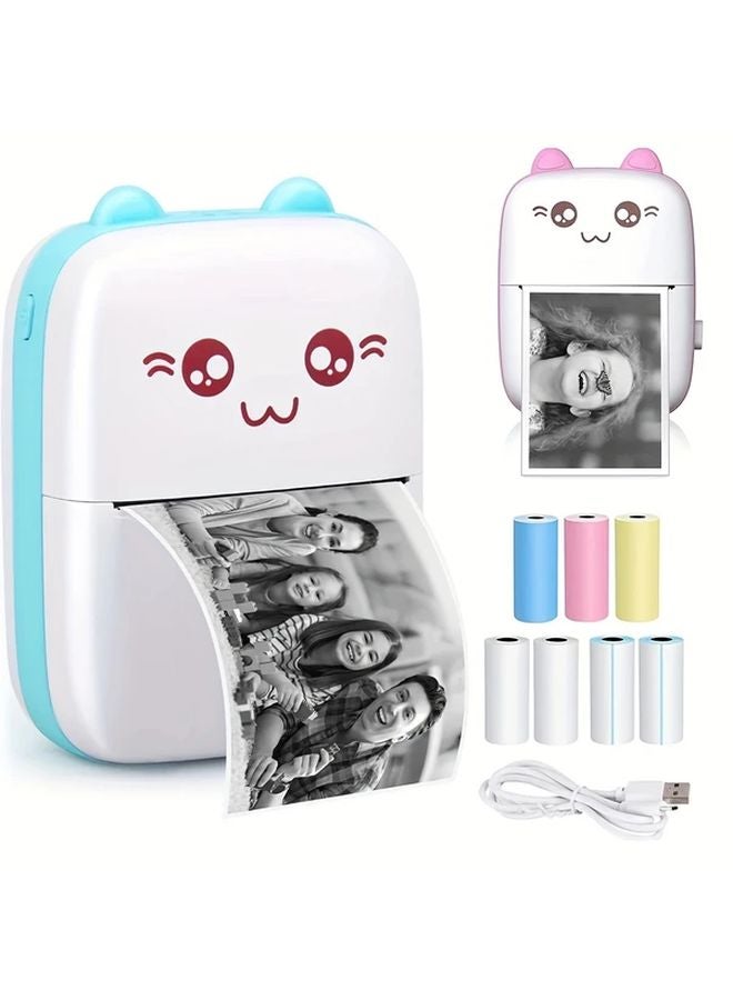Pink Wireless Mini Thermal Printer Portable USB Rechargeable For Photo Label Printing - Image 5