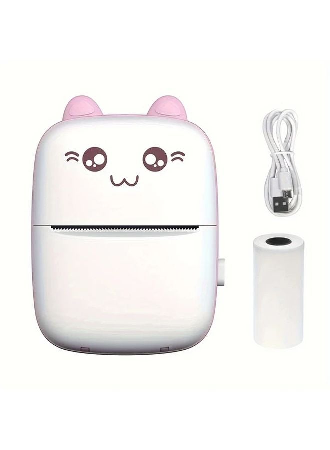 Pink Wireless Mini Thermal Printer Portable USB Rechargeable For Photo Label Printing - Image 1
