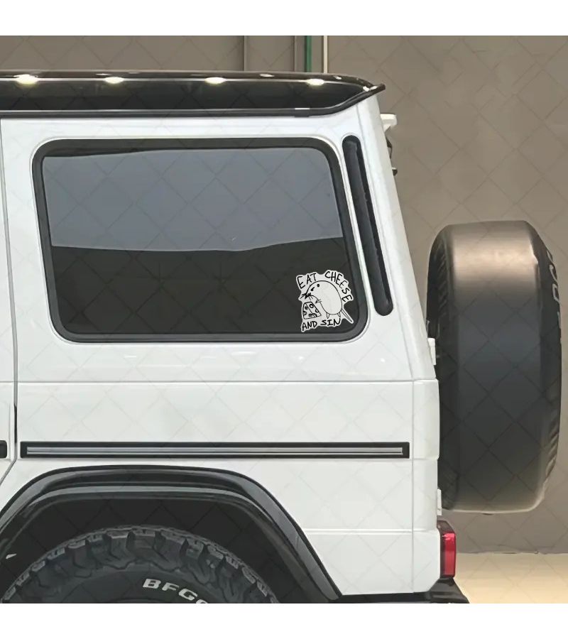 HAILUREY Cheese Eating Guilty Expression Stickers 1pc Scratch Resistant For Laptop Car - Image 4