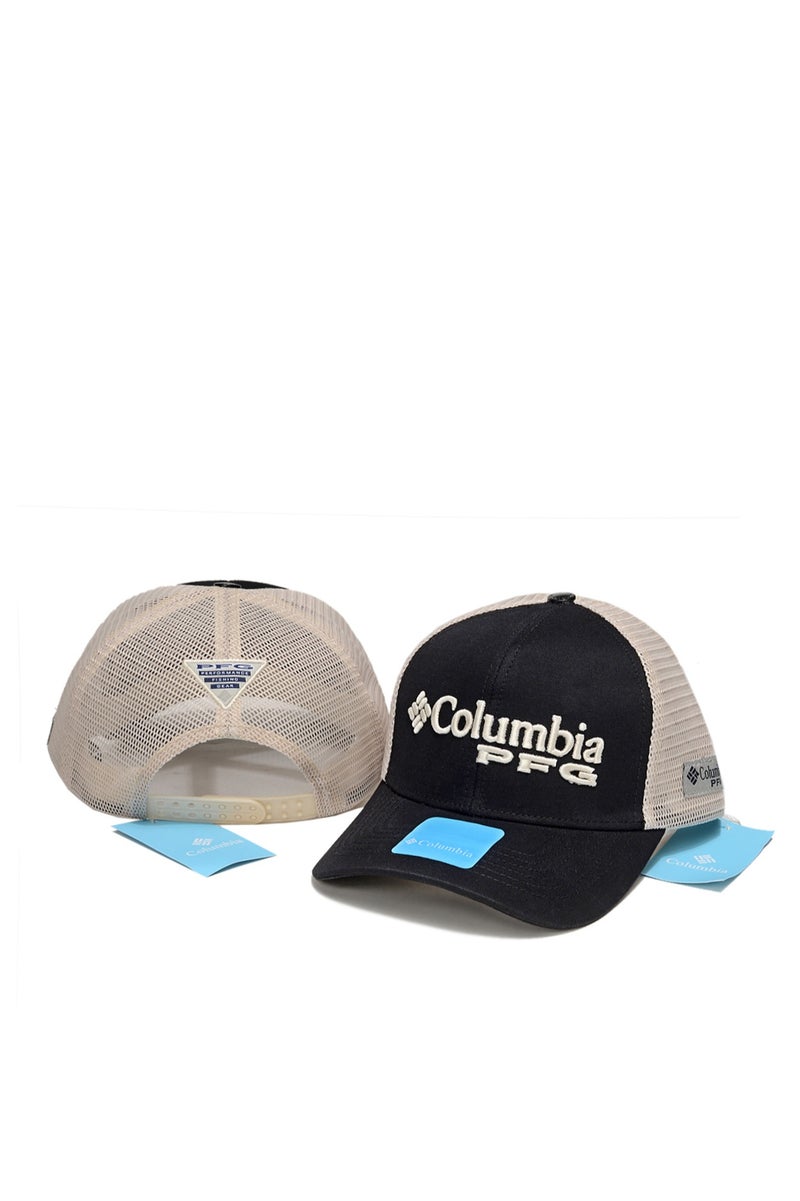 Columbia PFG Mesh Trucker Cap - Black & Beige Design