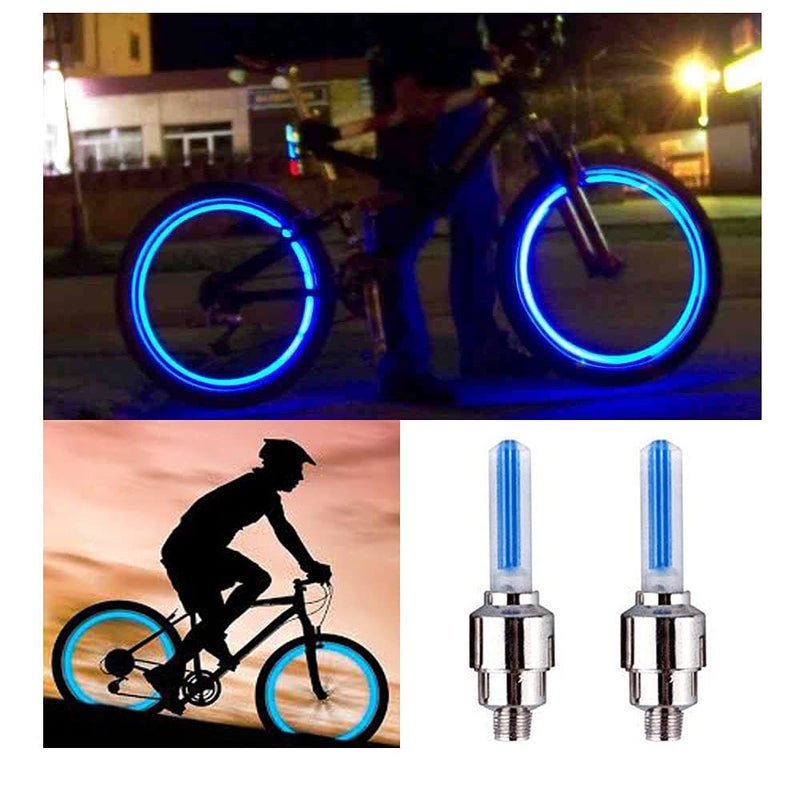 VISTAR Car/Bike/Bicycle Tyre Led Light Rim Valve Cap Flashing With Motion Sensor Blue Color (Set Of 2 Pcs) - Image 2