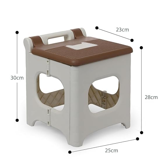 Mammoth Plastic Folding Camping NonSlip Step Stool 100 KG Load Capacity Portable Seat Stool Footrest Home Use Outdoor Travel Picnic Kitchen Garden Bathroom Collapsible Stepping Stool Brown  - Image 3