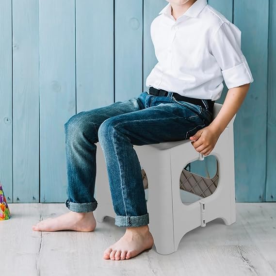 Mammoth Plastic Folding Camping NonSlip Step Stool 100 KG Load Capacity Portable Seat Stool Footrest Home Use Outdoor Travel Picnic Kitchen Garden Bathroom Collapsible Stepping Stool Brown  - Image 4