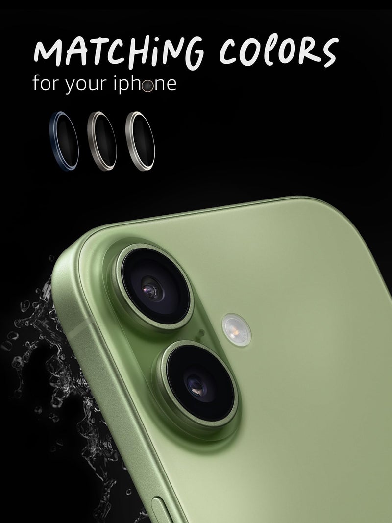 Lensarmor Compatible with iPhone 17 Camera Lens Protector Sage (2-Pack) – 9H Tempered Glass, Military-Grade Anti-Scratch, Case-Friendly, Easy Install Frame - Image 3