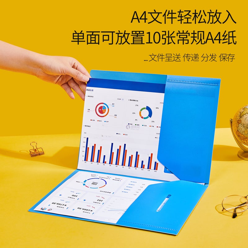 Tranbo/Full Standard Fashion Student Test Paper Storage Folder Fashion Light Color Certificate Collection Office Report Folder - Image 3