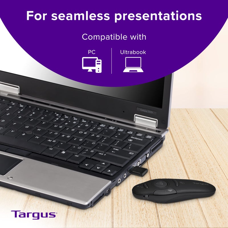 Targus Bluetooth Wireless Presentation Clicker Laser Pointer for Meetings and PowerPoint â€“ Comes with USB Dongle, 50 Foot Range (AMP16US) - Image 3