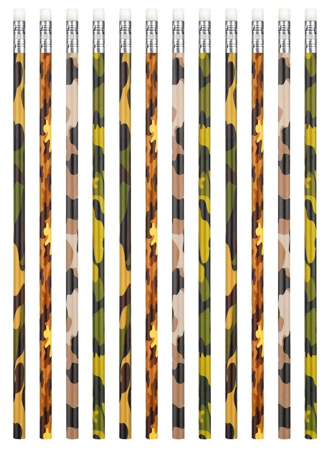 Breling 36 Set Camo Pencils Military Camo Party Favors Decorations Army Christmas Birthday Gift Camouflage Tactical Military Pencils for Party Teachers School Class 4 Colors - Image 1