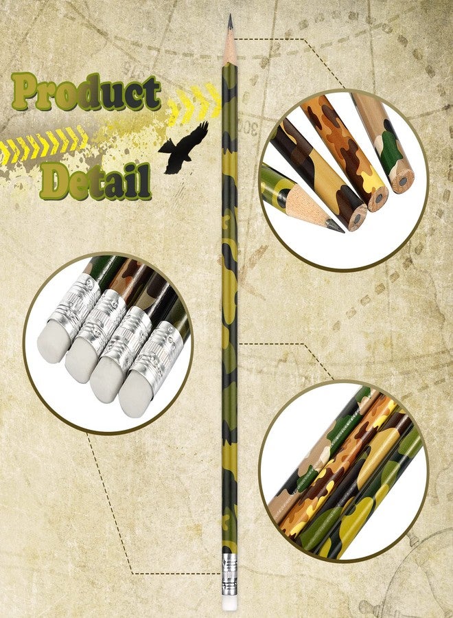 Breling 36 Set Camo Pencils Military Camo Party Favors Decorations Army Christmas Birthday Gift Camouflage Tactical Military Pencils for Party Teachers School Class 4 Colors - Image 5