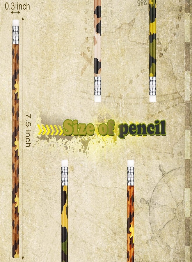 Breling 36 Set Camo Pencils Military Camo Party Favors Decorations Army Christmas Birthday Gift Camouflage Tactical Military Pencils for Party Teachers School Class 4 Colors - Image 3