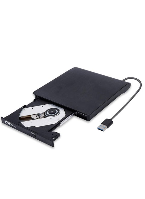 External CD/DVD Drive USB 3.0 CD Player DVD Drive ROM +/-RW Optical Reader Writer Burner for Windows 10/8/7 Linux Mac Laptop Desktop PC MacBook Pro Air iMac Surface Pro Black