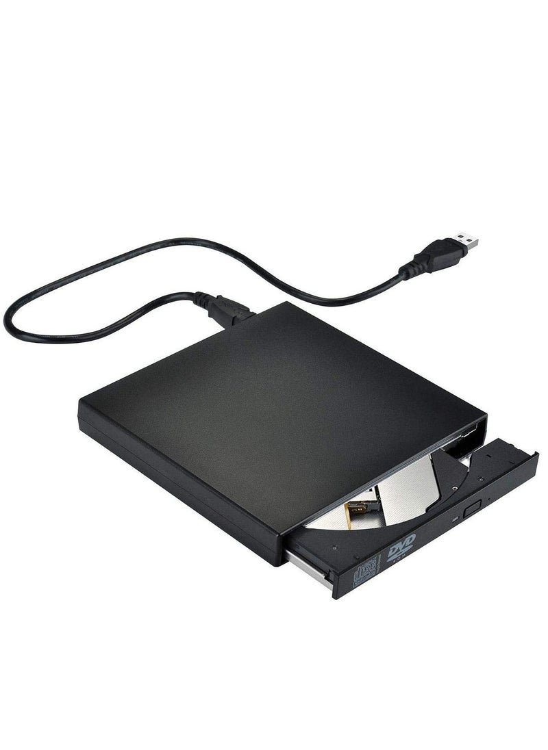 External CD/DVD Drive USB 3.0 CD Player DVD Drive ROM +/-RW Optical Reader Writer Burner for Windows 10/8/7 Linux Mac Laptop Desktop PC MacBook Pro Air iMac Surface Pro Black