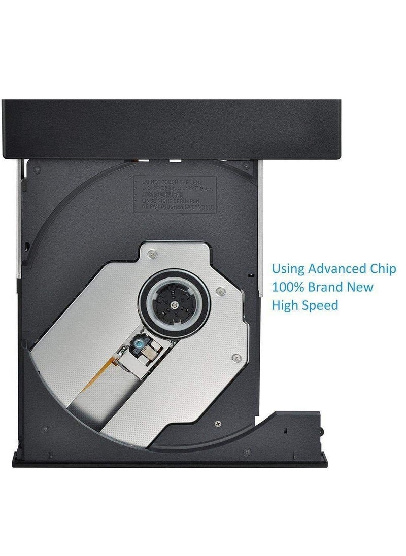 External CD/DVD Drive USB 3.0 CD Player DVD Drive ROM +/-RW Optical Reader Writer Burner for Windows 10/8/7 Linux Mac Laptop Desktop PC MacBook Pro Air iMac Surface Pro Black