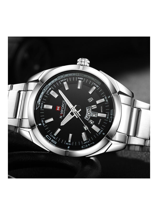 NIBEMINENT Men's Stylish Casual Multifunctional 30M Waterproof Full Steel Wrist Watch NF9038 with Luminous/Auto Date/Week Display - Image 2