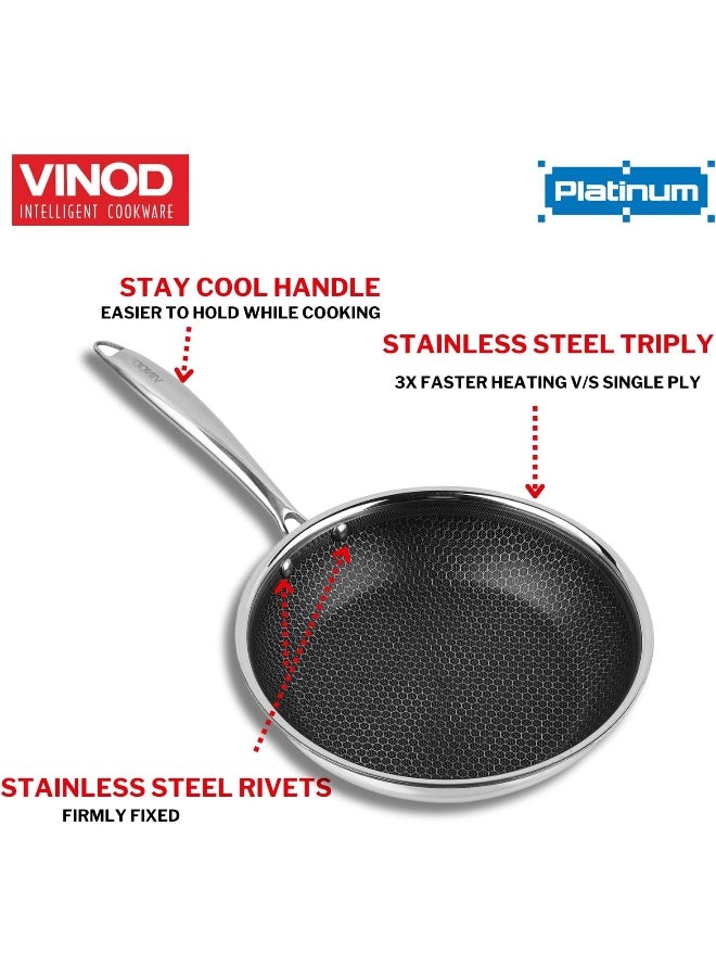 VINOD مقلاة فينود بلاتينيوم ثلاثية الفولاذ المقاوم للصدأ SAS برو - 22 سم (صديقة للحث) - Image 2