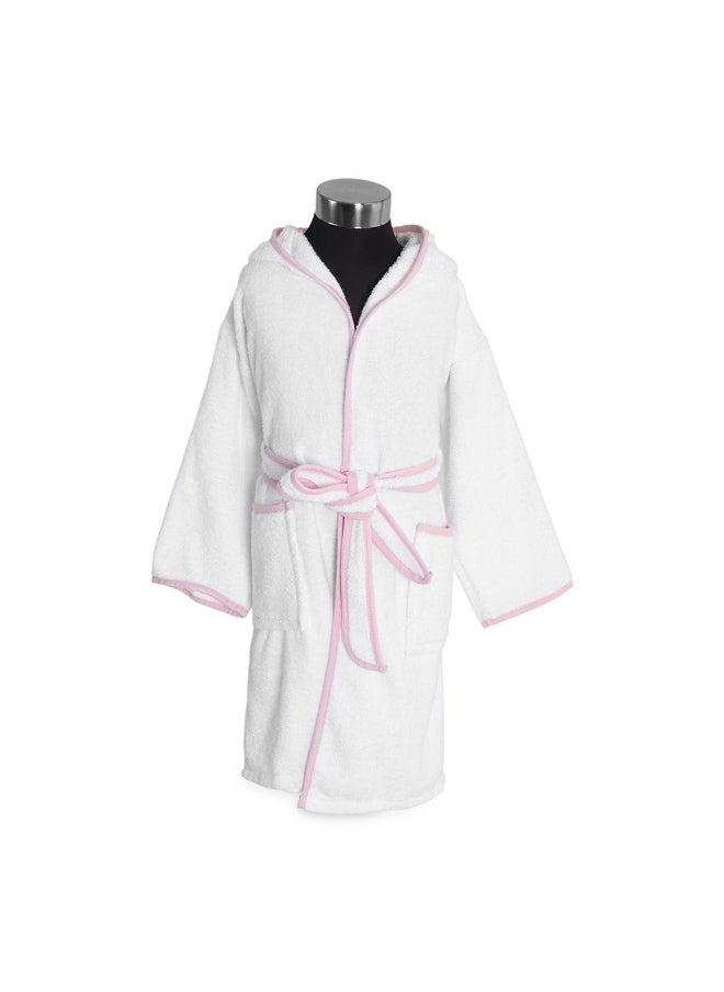 Yalla Hooded Kids Robe, White And Pink - 400 Gsm, Large - pzsku/ZF66C4FA1F86DC4A58534Z/45/_/1736868192/200c5389-fe51-4287-b09e-914c3f418dd5