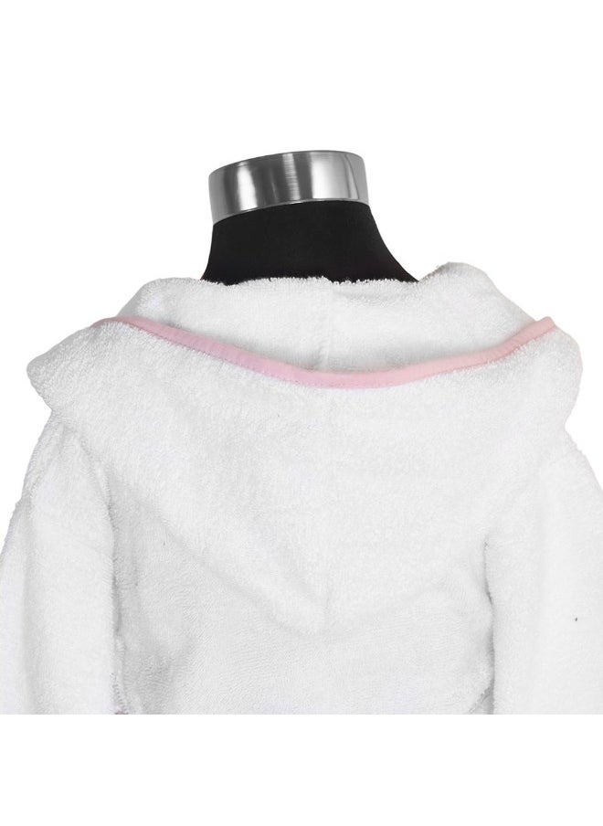 Yalla Hooded Kids Robe, White And Pink - 400 Gsm, Large - pzsku/ZF66C4FA1F86DC4A58534Z/45/_/1736868195/14d506c6-44f4-40dd-9cfa-04bc557c9b48