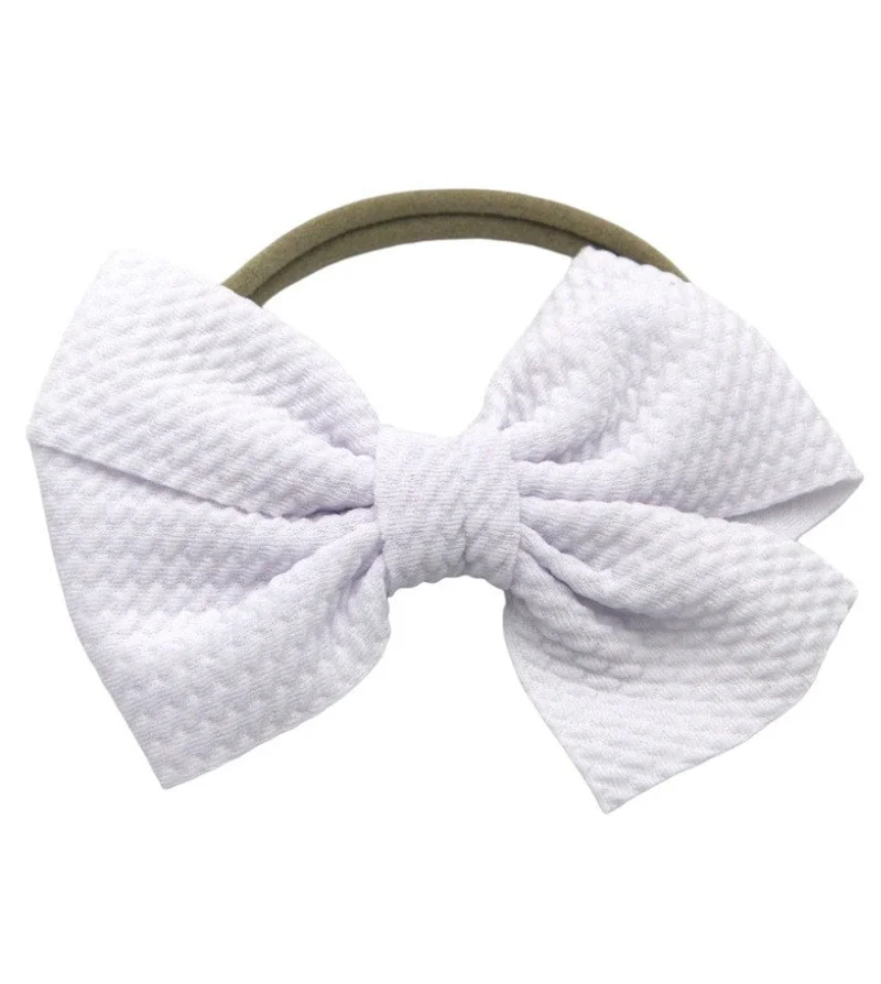 D'Daniela DDaniela-Anaya Bow Barrette Ponytail Set For Babies and Girls - White
