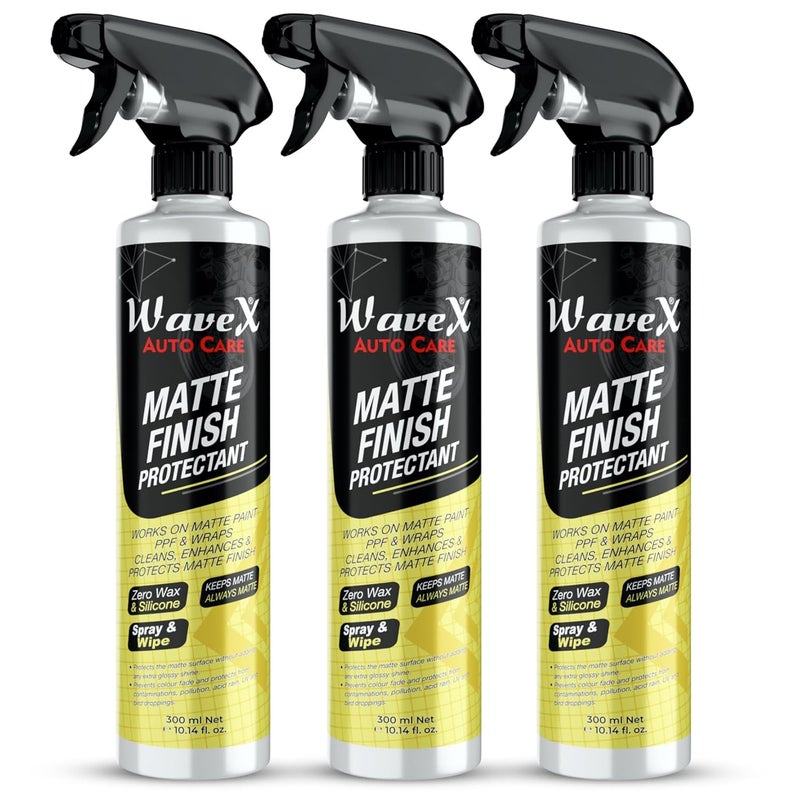 Wavex Matte Finish Protectant Bike Polish (300ml X3) | Matte Polish for Bike that Cleans, Protects and Maintains Showroom Finish of Matte Bikes & Cars (Pack of 3) - Image 1