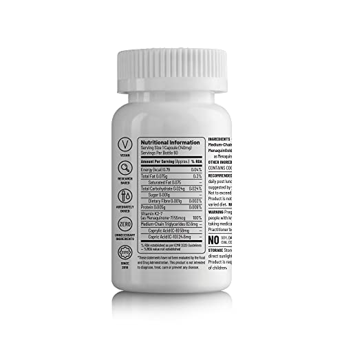 Unived Basics K2-7 | Plant-Based K2-7 as Menaquinone-7 (MenaquinGold) | Bone, Arterial, and Skeletal Muscle Health | 60 Vegan Capsules - Image 2