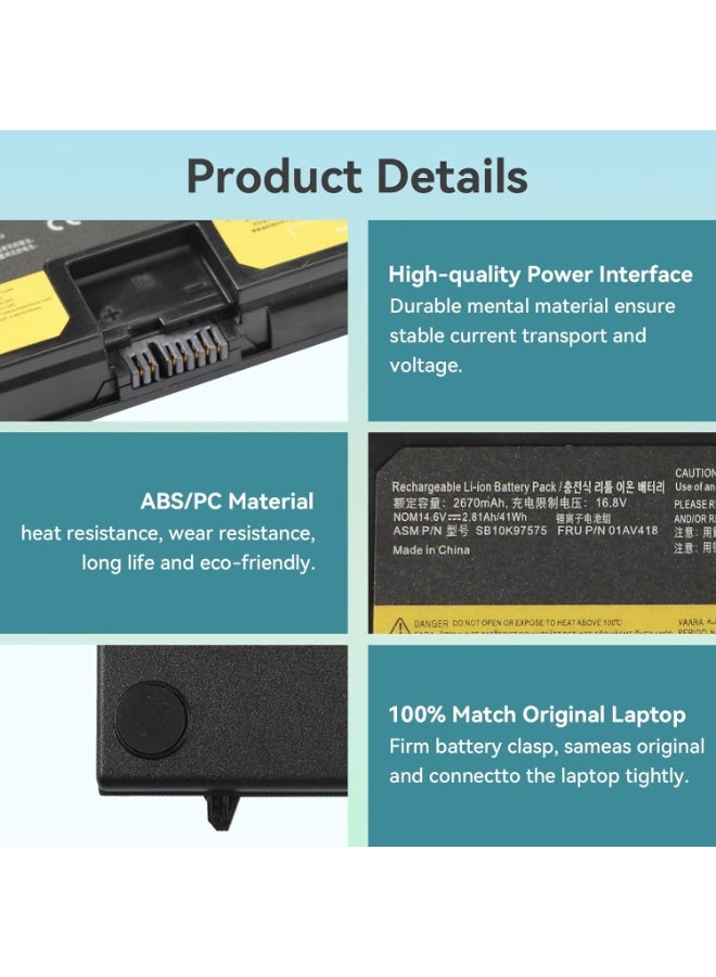 Terabyte 41Wh 01AV418 82 83 Laptop Battery for Lenovo ThinkPad E570 E570C E575 20H5 20H8 20H500B4GE 20H5006VGE 20H6S00000 20H5A02GVN 20H7A001CD 01AV41 4 01AV415 01AV417 SB10K97574 SB10K97575 4X50M33573 - Image 4