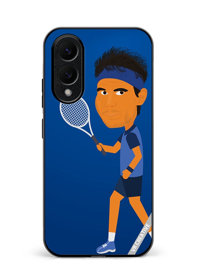 VR CREATIVE Protective Case Cover For Samsung Galaxy S25 Edge Tennis Player Male Character Design Multicolour