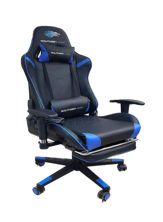 Gaming Chair with Footrest, Ergonomic Swivel Racing Style Adjustable PU Leather Office Chair High Back Computer Desk Chair with Lumbar Support - Image 1