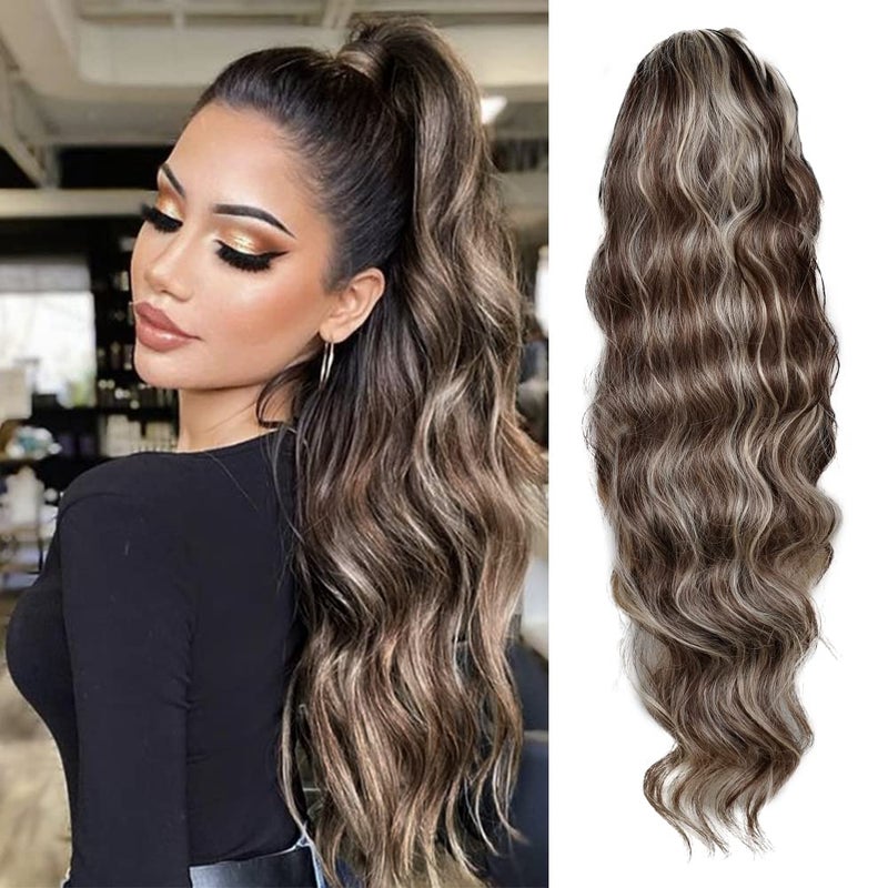 KETHBE KETHBE Ponytail Hair Extensions Clip in Hair Ponytail Hair Piece Heat Resistant Synthetic Hair Extension for Women 4H613 