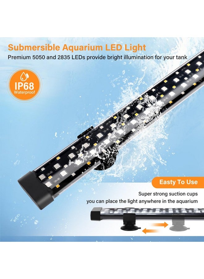 hygger Submersible LED Aquarium Light, 24W 26.8 in 24/7 Mode Fish Tank Light with 5 Rows Beads, with Timer 9 Colors and Adjustable Brightness, Full Spectrum IP68 Waterproof Light for Fish Tank 28-54in - Image 5