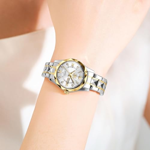 OPK Watch for Women Gold White Bling Diamond Business Female Watch Stainless Steel Easy to Read Small Ladies Wrist Watches Luminous Waterproof - Image 4