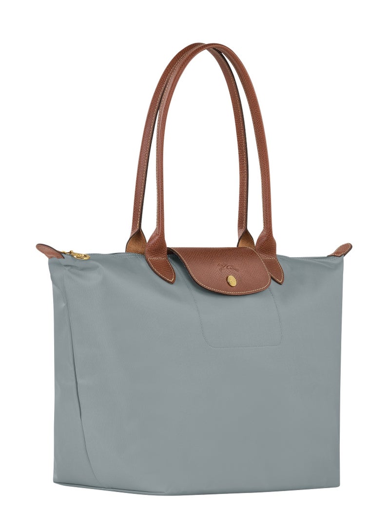 Longchamp LONGCHAMP Short Handle Zipper Snap Closure Canvas and Leather Trim Tote Bag Large Women's - Image 3