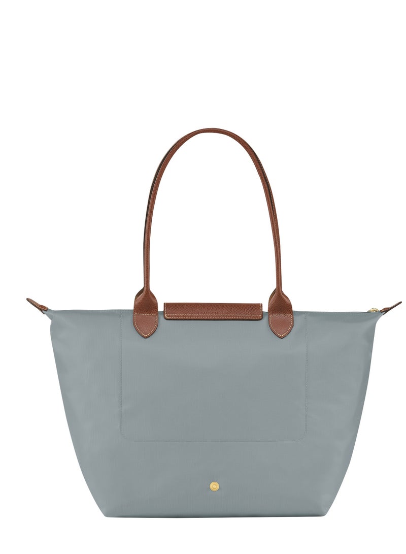 Longchamp LONGCHAMP Short Handle Zipper Snap Closure Canvas and Leather Trim Tote Bag Large Women's - Image 4