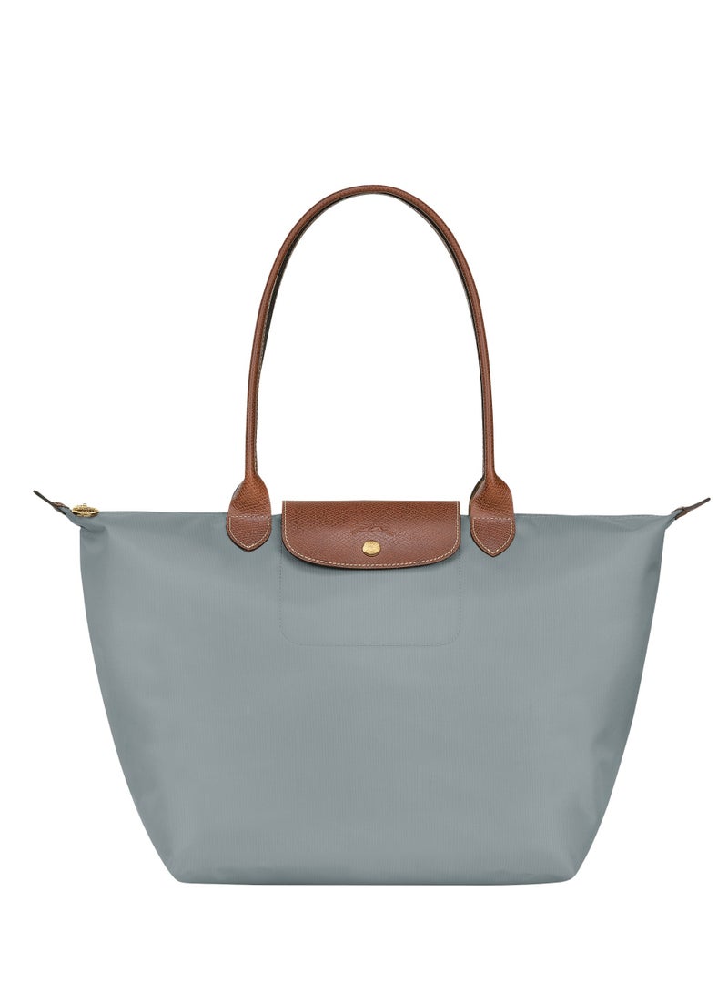 Longchamp LONGCHAMP Short Handle Zipper Snap Closure Canvas and Leather Trim Tote Bag Large Women's - Image 1