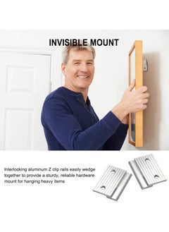 SYOSI 2 Pairs French Cleat Picture Hanger, Aluminum Z Hanger with Screws, 2 Inch Hidden Metal Mounting Brackets for Wall Mounting Photos, Mirrors, Shelves, Whiteboards, Cabinets, Artworks  - Image 5