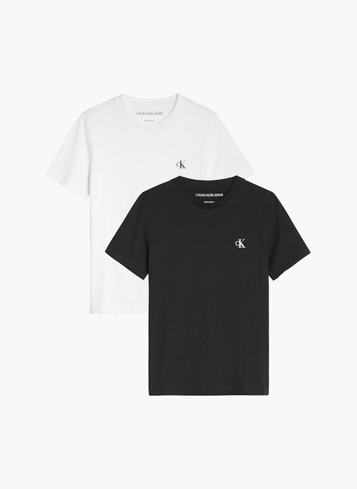 كالفن كلاين جينز تيشيرت أطفال عبوة من قطعتين بنقش شعار الماركة - Image 1