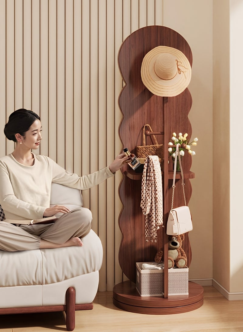 Taimi Full Length Mirror 166x46cm - Swivel Mirror with Back Clothes Hanger and Storage Shelves - Wooden Mirror with Elegant Design and Modern Decor Suitable for Dressing Rooms, Bedrooms and by the Door - Image 4