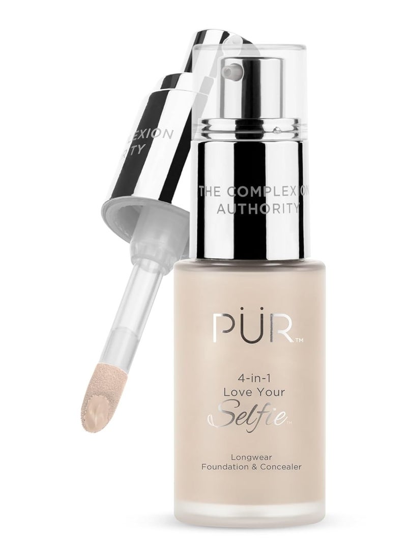 PUR Beauty 4-in-1 Love Your Selfie Foundation & Concealer - Longwear Full Coverage Liquid Makeup Foundation with Hydrating Blend for Refined-Looking, Natural Beauty Glow, Skin Texture & Tone - Image 1