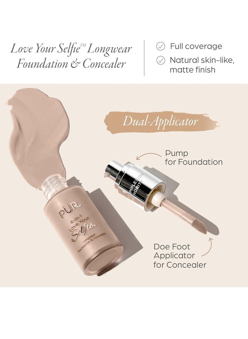 PUR Beauty 4-in-1 Love Your Selfie Foundation & Concealer - Longwear Full Coverage Liquid Makeup Foundation with Hydrating Blend for Refined-Looking, Natural Beauty Glow, Skin Texture & Tone - Image 2