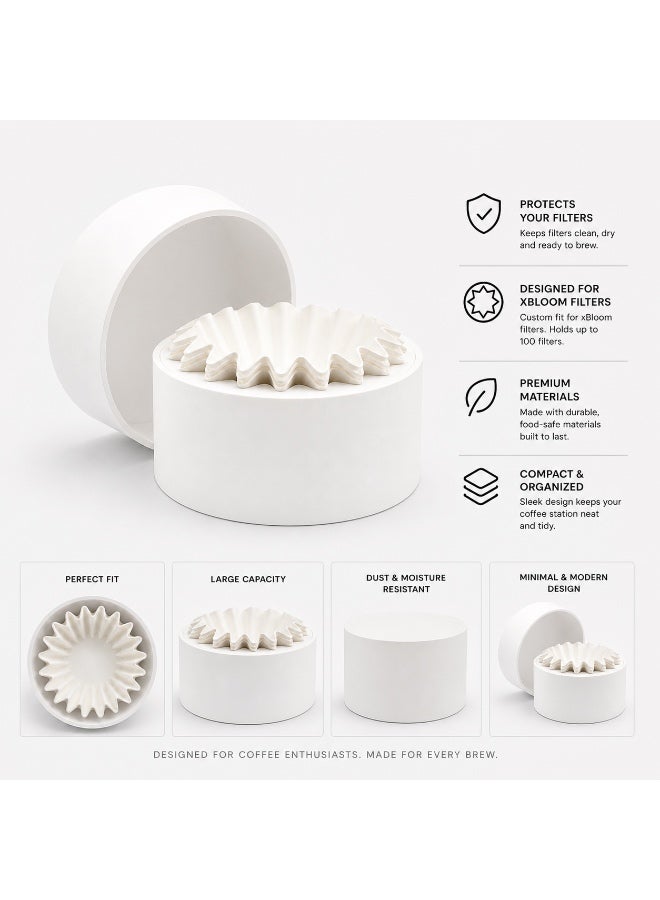 xBloom Studio Paper Filter Storage Case, Coffee Filter Holder Container with Lid, Dustproof Protective Organizer for Coffee Filters - Image 2