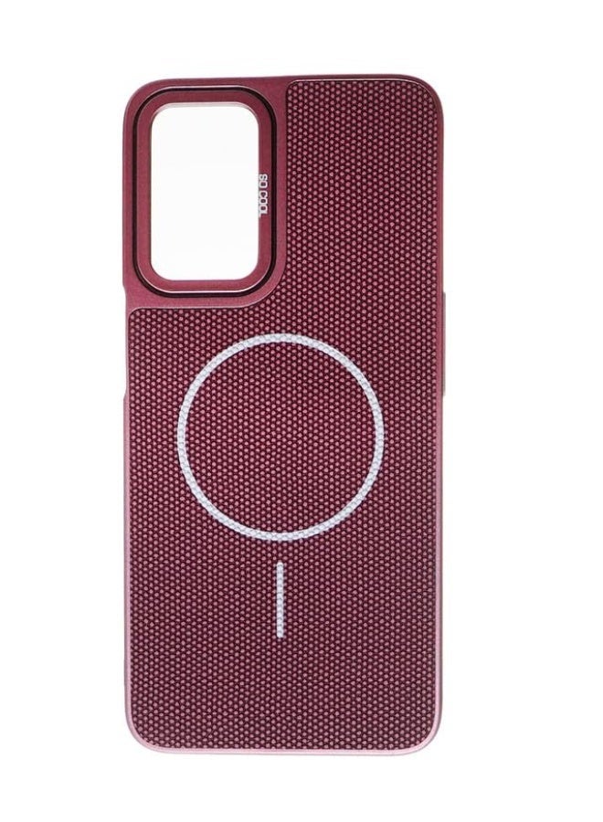 Plastic Back Cover For Oppo A55 5G, Burgundy - Image 1
