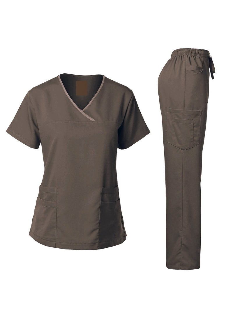 فيرونيكا Veronica Ladies Medical Scrub Set Clinic Doctor Nurse Nanny Maid Salon Uniform  - Image 2