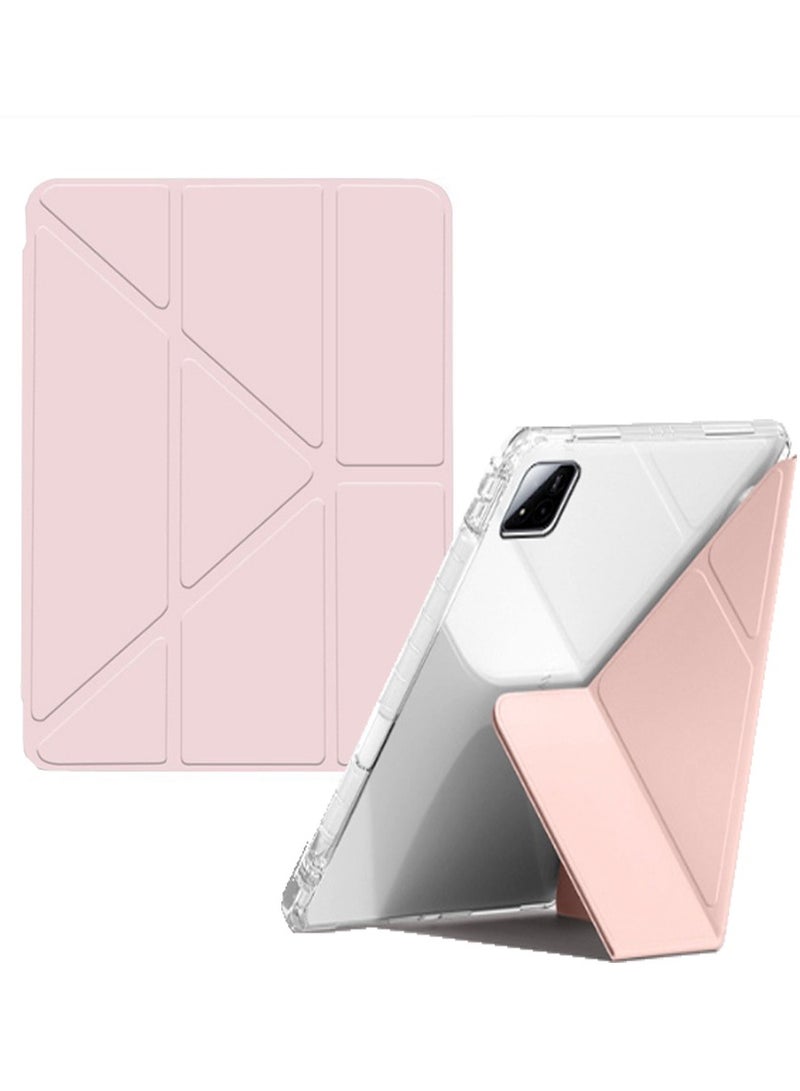for xiaomi Pad 7/Pad 7 Pro Case Cover, Triple Fold Y-shaped Design, Multi Angle, Leather Tablet Cover With Pen Slot, Automatic Wake-up/sleep, Pink - Image 1