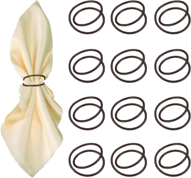 FORESRUM Black Napkin Rings - 12 PCS Metal Spiral Napkin Rings(Spiral) Napkin Holders Buckles for Family Dinner, Wedding, Party,Table Decorations - Image 1