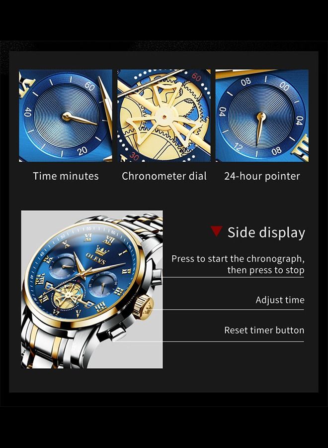 أوليفز ساعات رجاليه ضد للماءساعة رجالية ميكانيكية مقاومة للماء للأعمال - Image 4