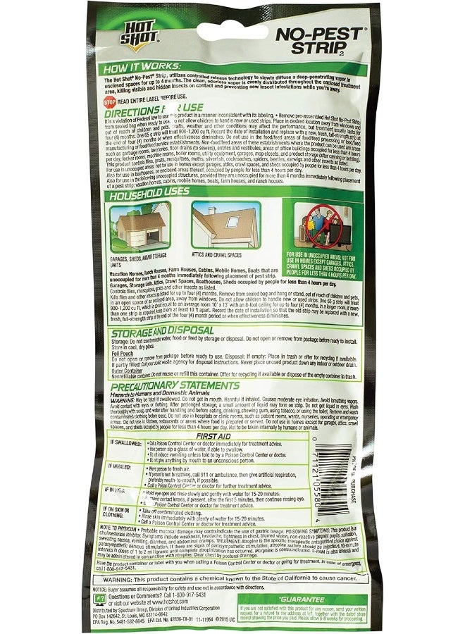 Hot Shot No-Pest Strip - Kills Flying And Crawling Insects, Penetrating Vapor - Image 2