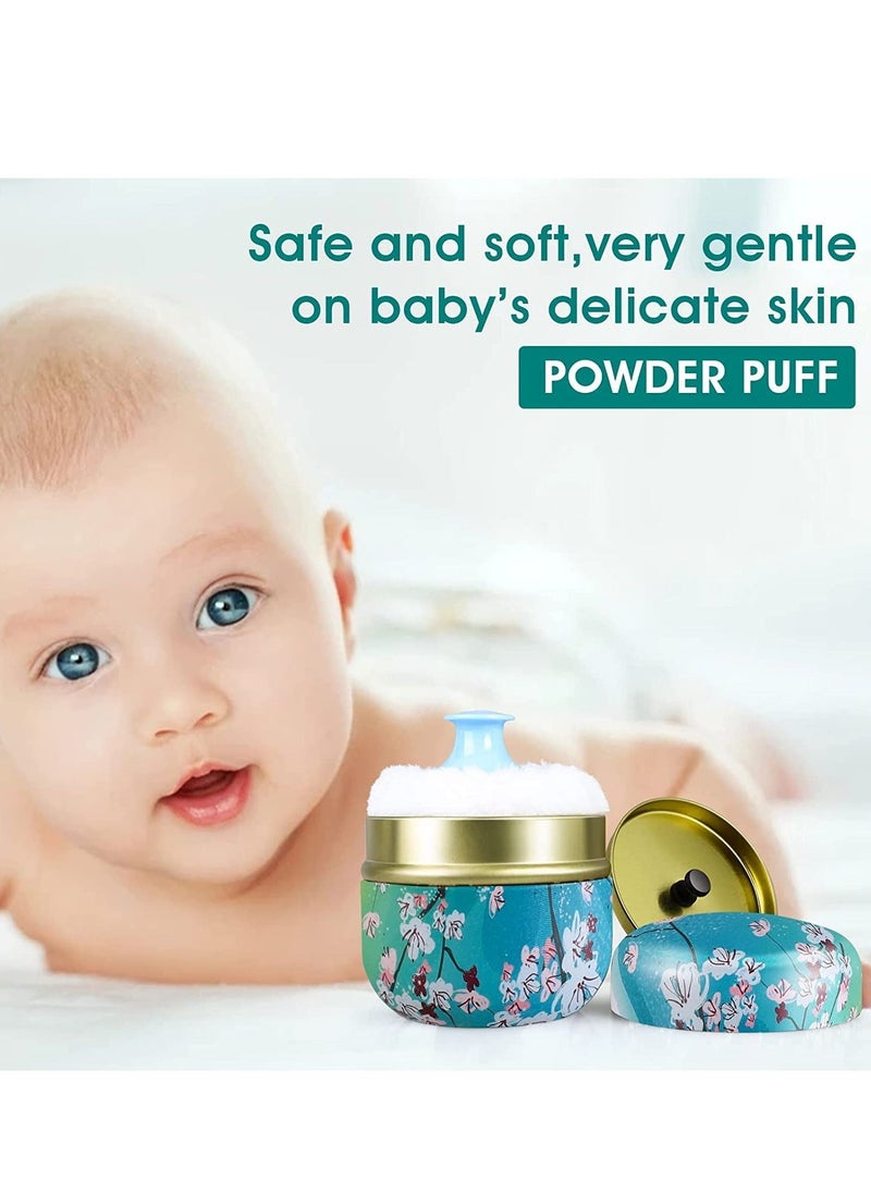 SYOSI - Powder Case with Powder Puff for Body Powder Empty Container Dusting Powder Box Baby After Bath Powder Puff Kit Makeup Powder Dispenser Case - Image 1