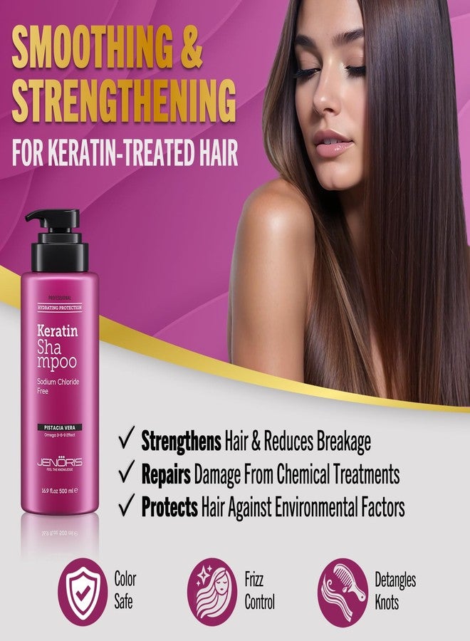 Jenoris Keratin Shampoo for Women, Moisturizing Shampoo for Keratin Treated Hair, With Natural Omega Oils, Salon Professional, Paraben & SLS Free, for Dry & Damaged Hair, 16.9 Fl Oz - Image 4