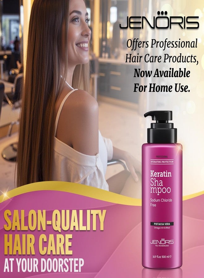 Jenoris Keratin Shampoo for Women, Moisturizing Shampoo for Keratin Treated Hair, With Natural Omega Oils, Salon Professional, Paraben & SLS Free, for Dry & Damaged Hair, 16.9 Fl Oz - Image 3